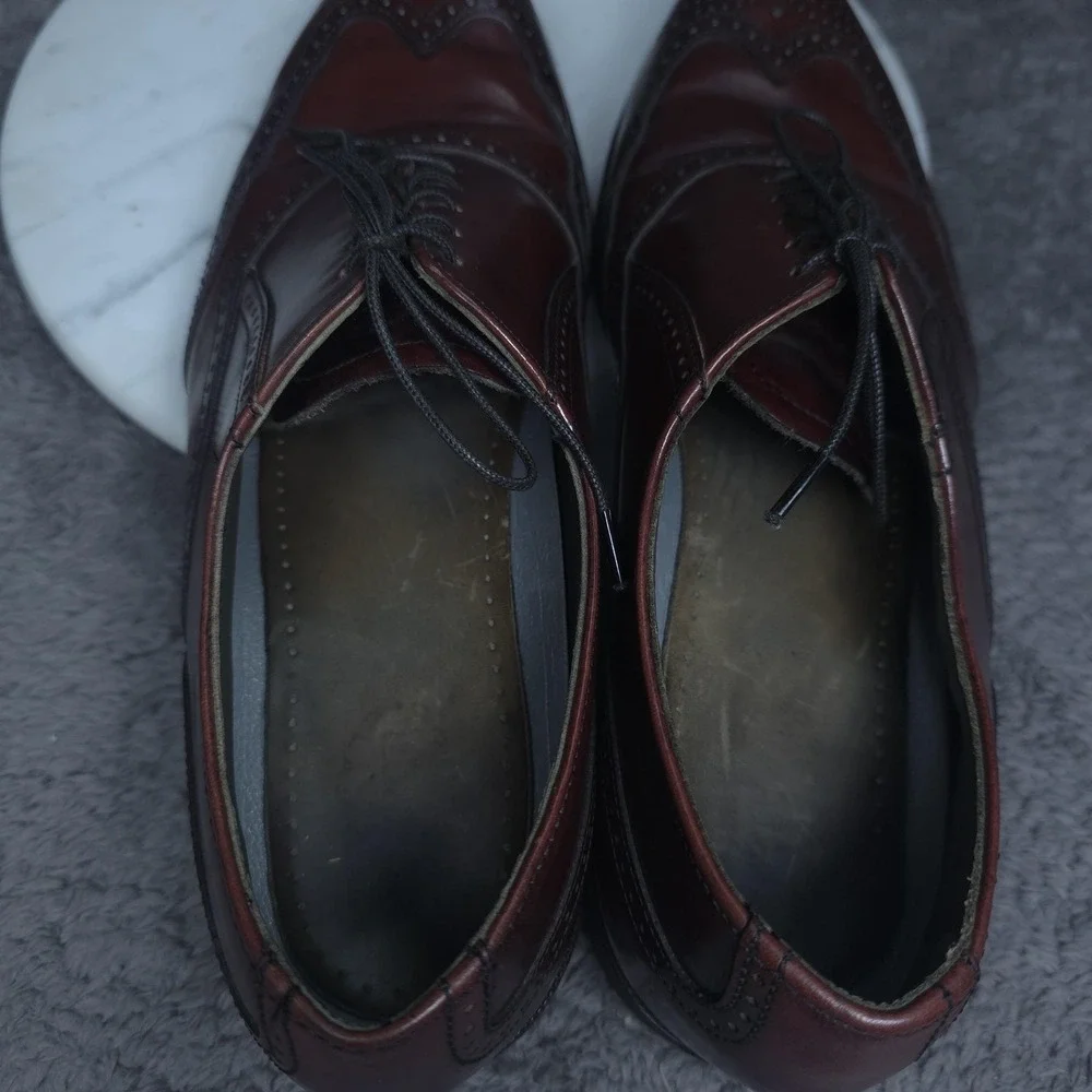 Dexter Brown Leather Wingtip Shoes Mens 9.5 Oxford Dress Lace Up Classic